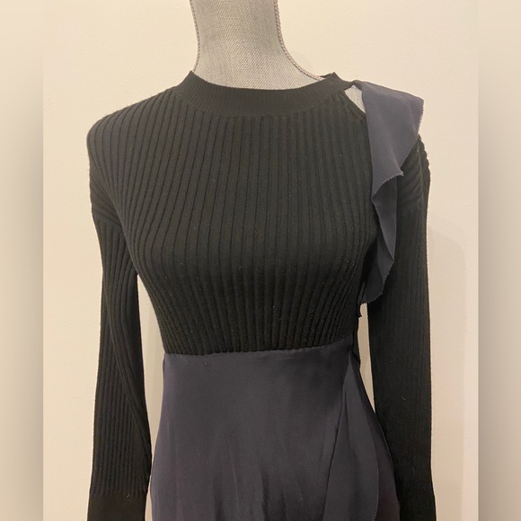 3.1 Phillip Lim Wool Knit Silk Midi Dress - Picture 2 of 7